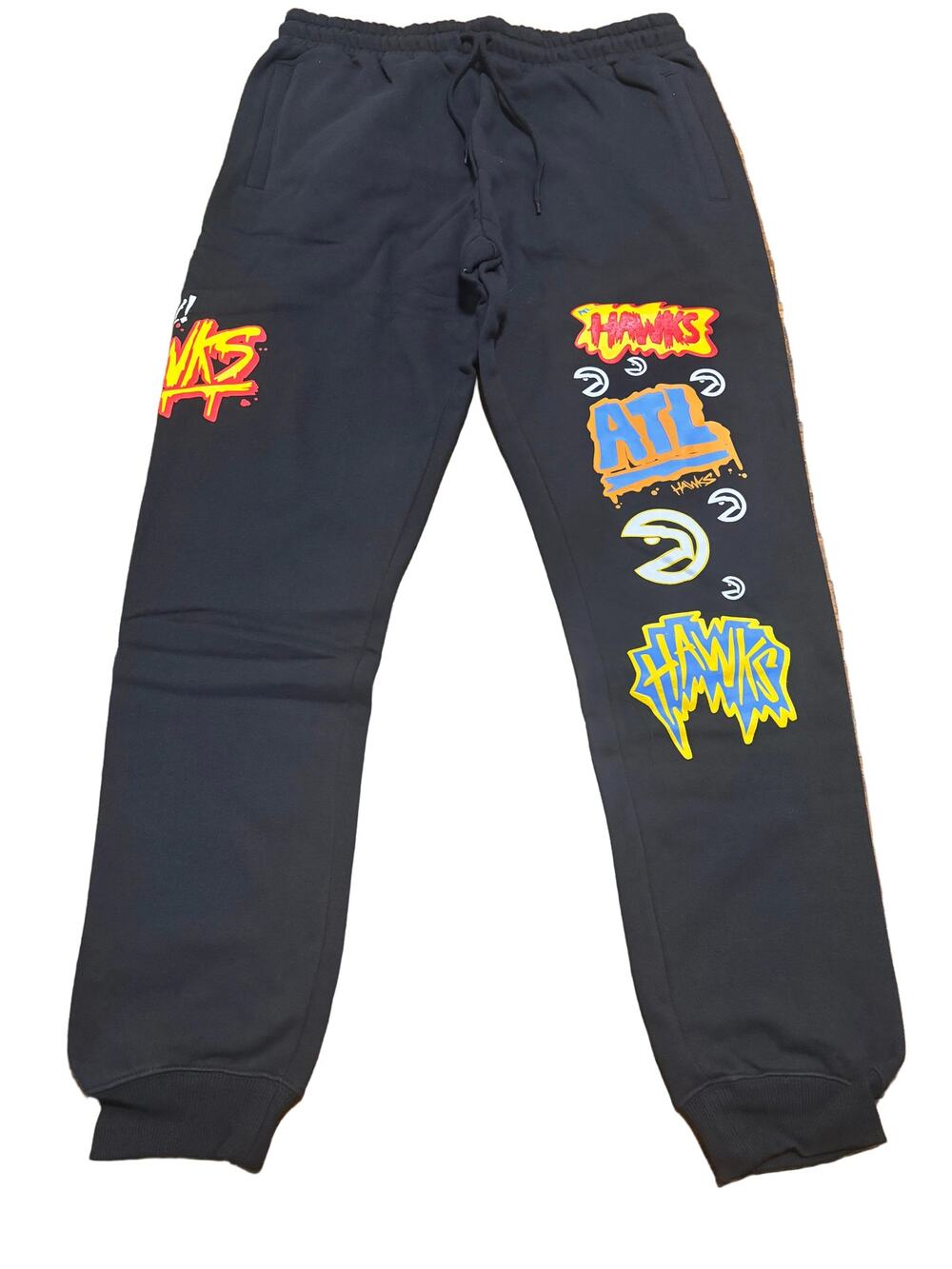 Atlanta Hawks Mitchell & Ness Hardwood Classic Sweat Pants Black Men’s L New NWT